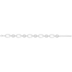 Bracelet en argent rhodié avec pastilles martelées 645-2077