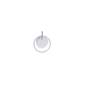 Médaille à graver en argent double cercle