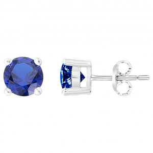 Boucles d'oreilles 4 griffes, pierres bleues 682-2238