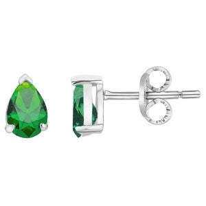 Boucles en argent + oxyde vert 682-2346