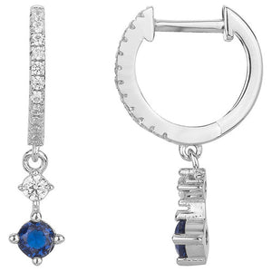 Boucles créoles argent + oxydes bleu 680-1287
