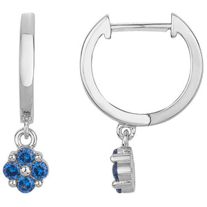 Boucles créoles argent + oxydes bleu 680-1288