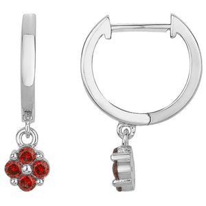 Boucles créoles argent + oxydes rouge 680-1290