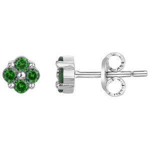 Boucles en argent  + oxyde vert 682-2349