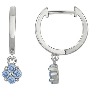 Boucles créoles argent + oxydes bleu clair 680-1292