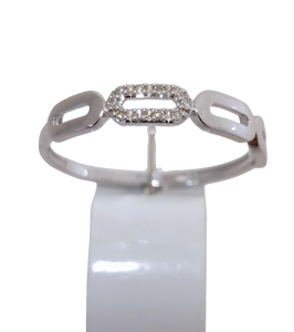 Bague or blanc 9ct et diamant 415-8