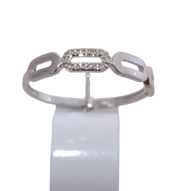 Bague or blanc 9ct et diamant 415-8