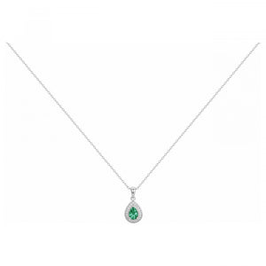 Collier Zirconiums blancs et vert 654Z2165