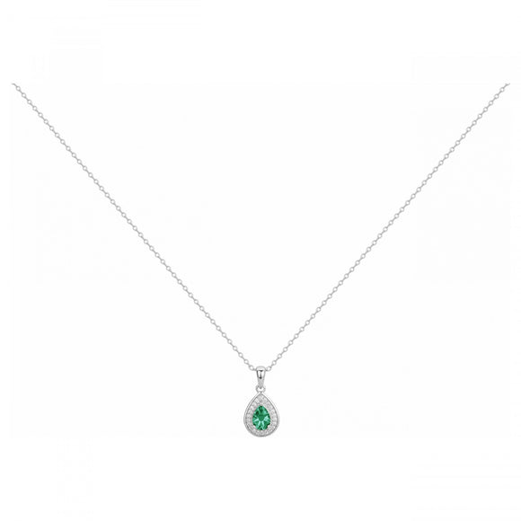 Collier Zirconiums blancs et vert 654Z2165