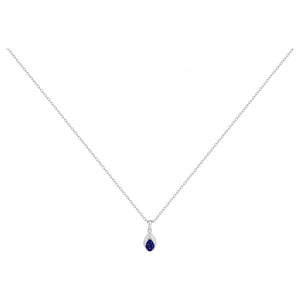 Collier en argent avec zirconiums blancs et bleus 654Z2144
