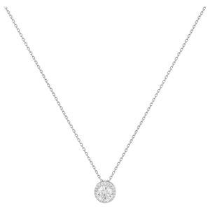 Collier solitaire en argent et zirconiums 654Z2036