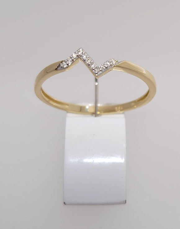 Bague or bicolore 9ct et diamant 415-10