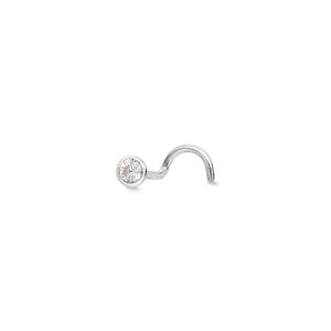 Piercing de nez serti clos en or blanc 18 ct 392-151