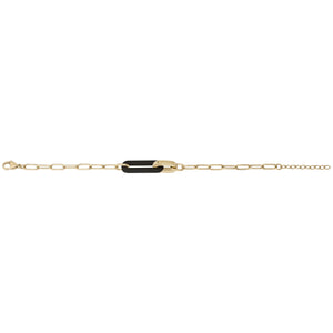Bracelet en acier doré avec céramique noire 840J772
