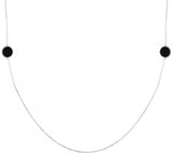 Collier sautoir en acier et céramique noire