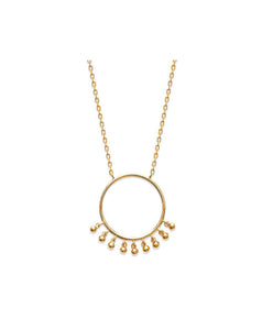 Collier rond et boules pendantes Plaqué or