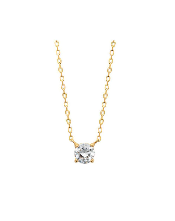 Collier plaqué or zirconium griffes 755Z292