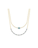 Collier double amazonite Plaqué or