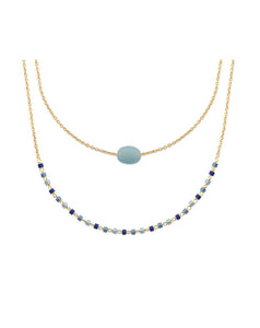 Collier double amazonite Plaqué or