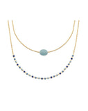 Collier double amazonite Plaqué or