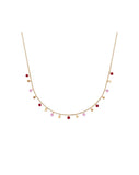 Collier Plaqué or et pastilles roses