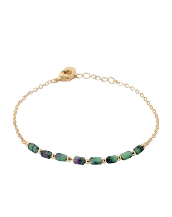 Bracelet en plaqué et rubis zoisite