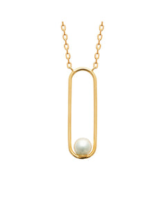 Collier Perle encadrée Plaqué or