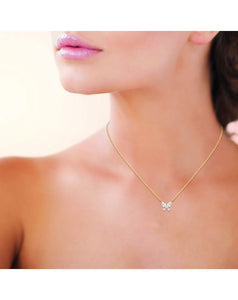 Collier en plaqué avec papillons sertis de zirconiums