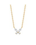 Collier en plaqué avec papillons sertis de zirconiums