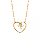 Collier coeur en plaqué or et zirconium 755Z297