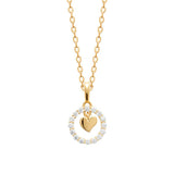 Collier petit coeur en plaqué or + zirconium 755z378