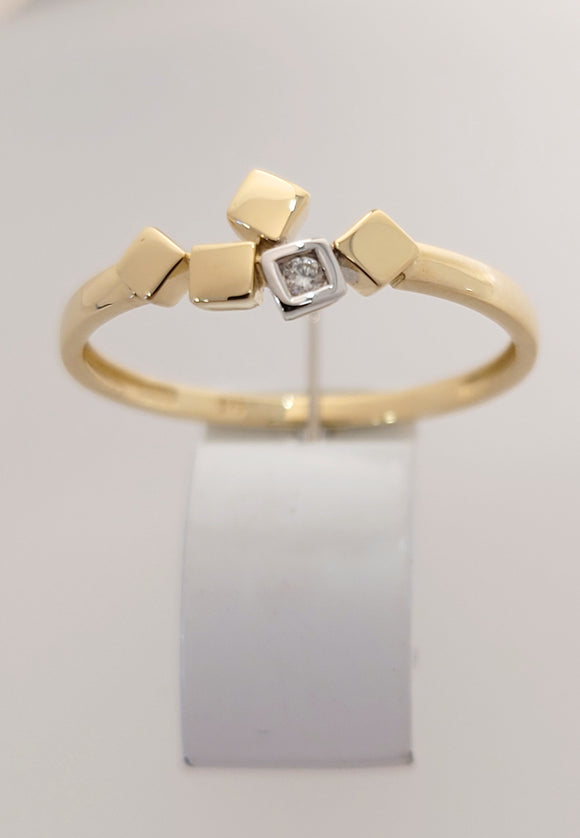 Bague or bicolore 9ct et diamant 405-32