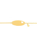 Bracelet d'identité bébé avec coeurs en or jaune 9ct 446J230