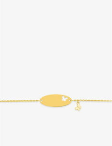 Bracelet d'identité bébé avec papillons en or jaune 9ct 446J219