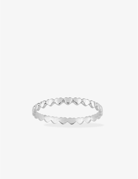 Bague en or blanc motifs coeurs 9ct 400-9