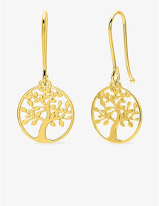 Boucles d'oreilles arbres de vie en or 9ct
