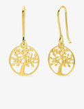 Boucles d'oreilles arbres de vie en or 9ct