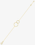 Bracelet deux anneaux en or jaune 9ct 440-35
