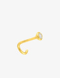 Piercing de nez or jaune 9ct et zirconium serti clos