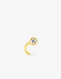 Piercing de nez or jaune 9ct et zirconium serti clos