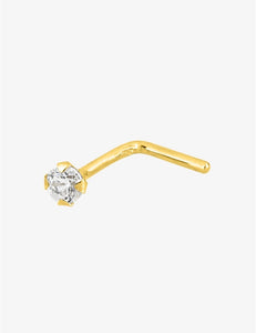 Piercing de nez en or jaune 9ct avec zirconium 492-7