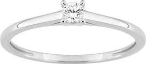 Bague solitaire en or blanc 9ct et diamants de laboratoire 405L5
