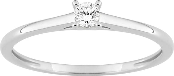 Bague solitaire en or blanc 9ct et diamants de laboratoire 405L5