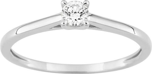 Bague solitaire en or blanc 9ct et diamants de laboratoire 405L4
