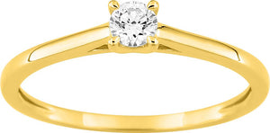 Bague solitaire en or jaune 9ct et diamants de laboratoire 415L8
