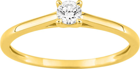 Bague solitaire en or jaune 9ct et diamants de laboratoire 415L8