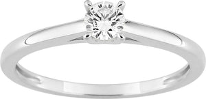 Bague solitaire en or blanc 9ct et diamants de laboratoire 405L11