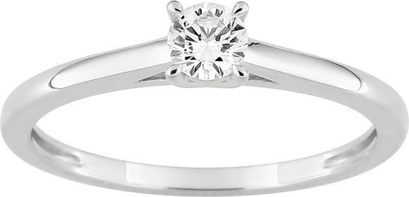 Bague solitaire en or blanc 9ct et diamants de laboratoire 405L11