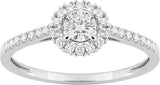 Bague solitaire accompagné en or blanc 9ct et diamants de laboratoire 405L8