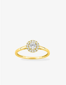 Bague en or jaune 9ct et diamants de laboratoire 415L15